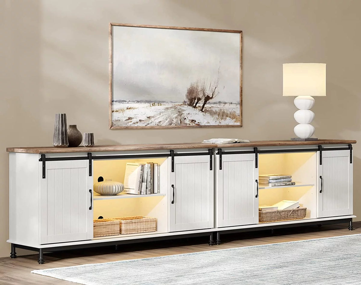 White TV Stand with LED Light X8451