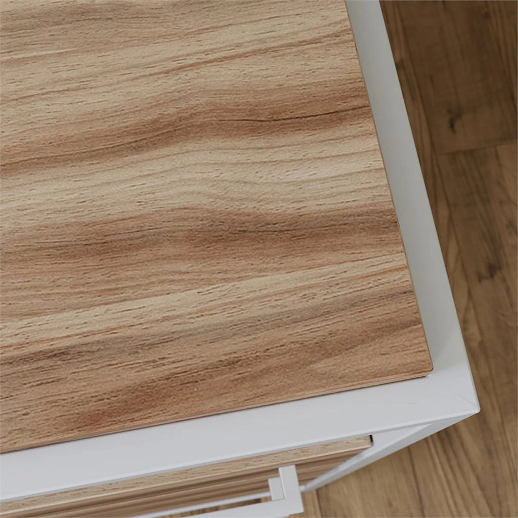 Kiln Acacia Brown Engineered Wood Metal Desk F40484