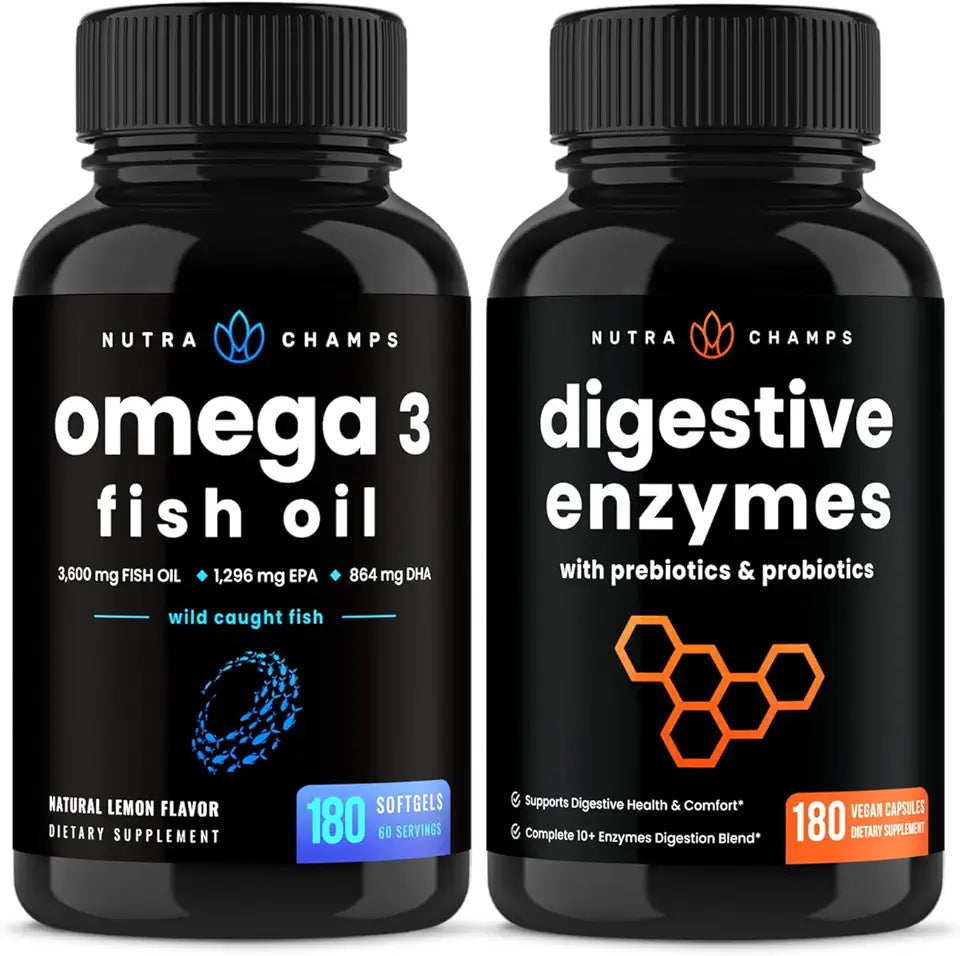Omega 3 Fish Oil and Digestive Enzymes 2 Pack V87417