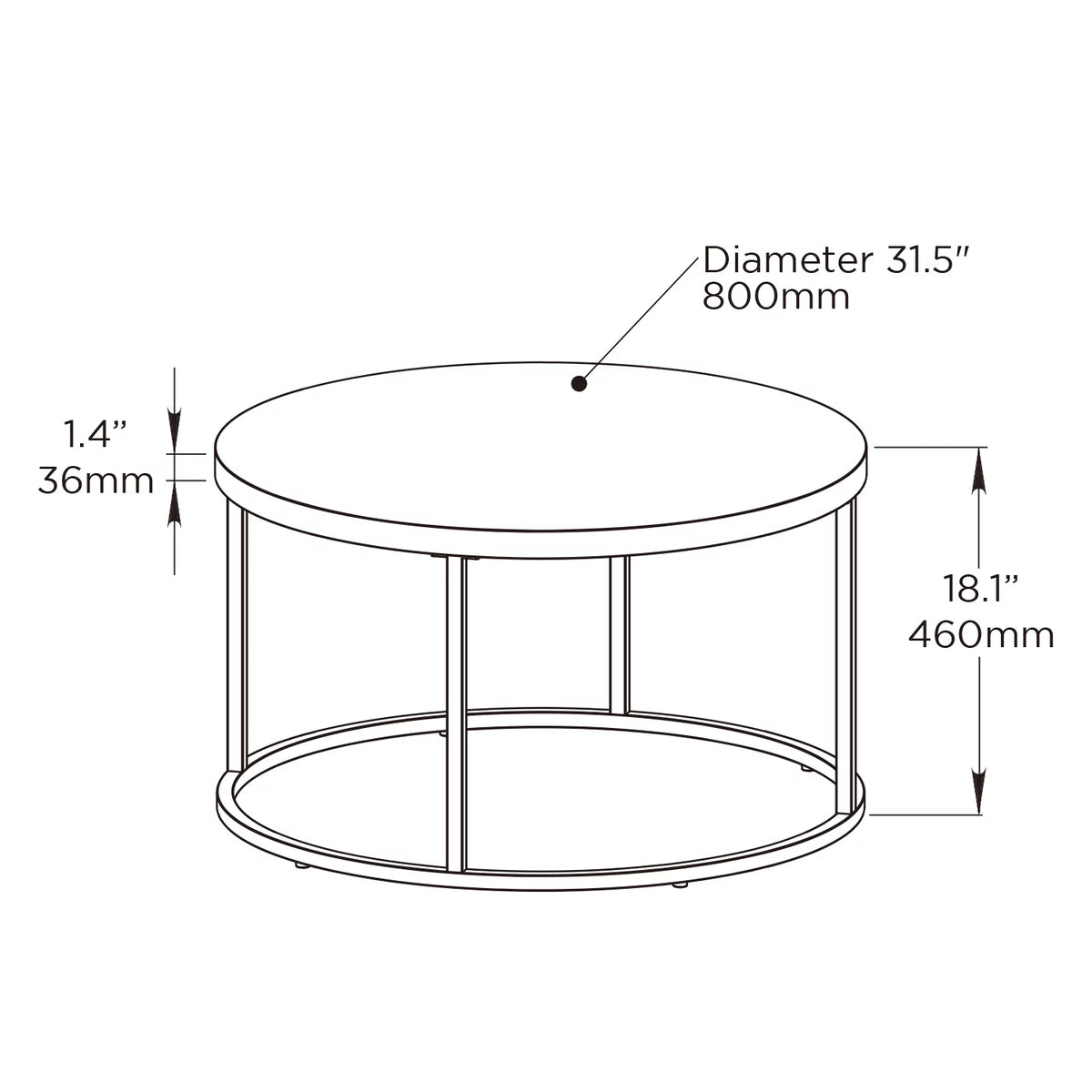 Grey Marble Round Coffee Table Ottoman Y23347