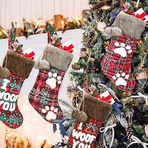 20 Inch Buffalo Plaid Pet Dog Stocking X8474
