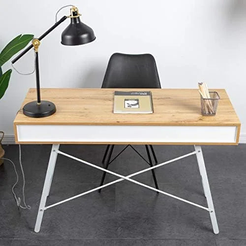 White Computer Desk with 2 Drawers U83624