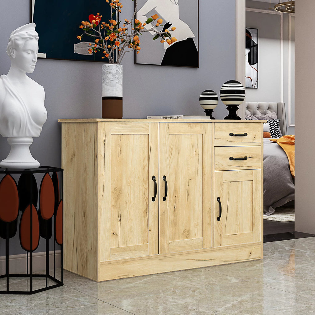 Oak Wood Buffet Sideboard with 2 Doors 1 Storage and 2 Drawers Y983