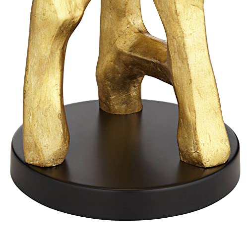 Modern Gold End Table Lamp with White Shade Q2719