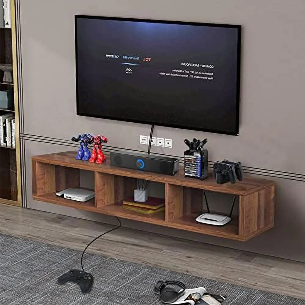 60" Floating Wall Mounted TV Stand with 3 Open Compartments L89250
