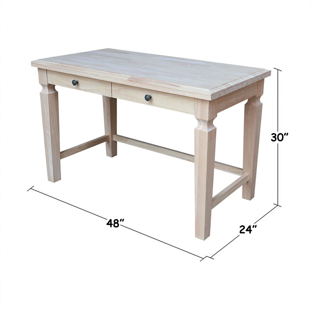 Solid Wood Desk with 2 Drawers and Chair H919