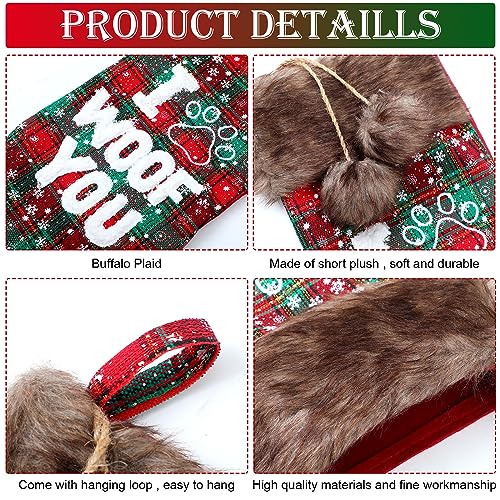 20 Inch Buffalo Plaid Pet Dog Stocking X8474