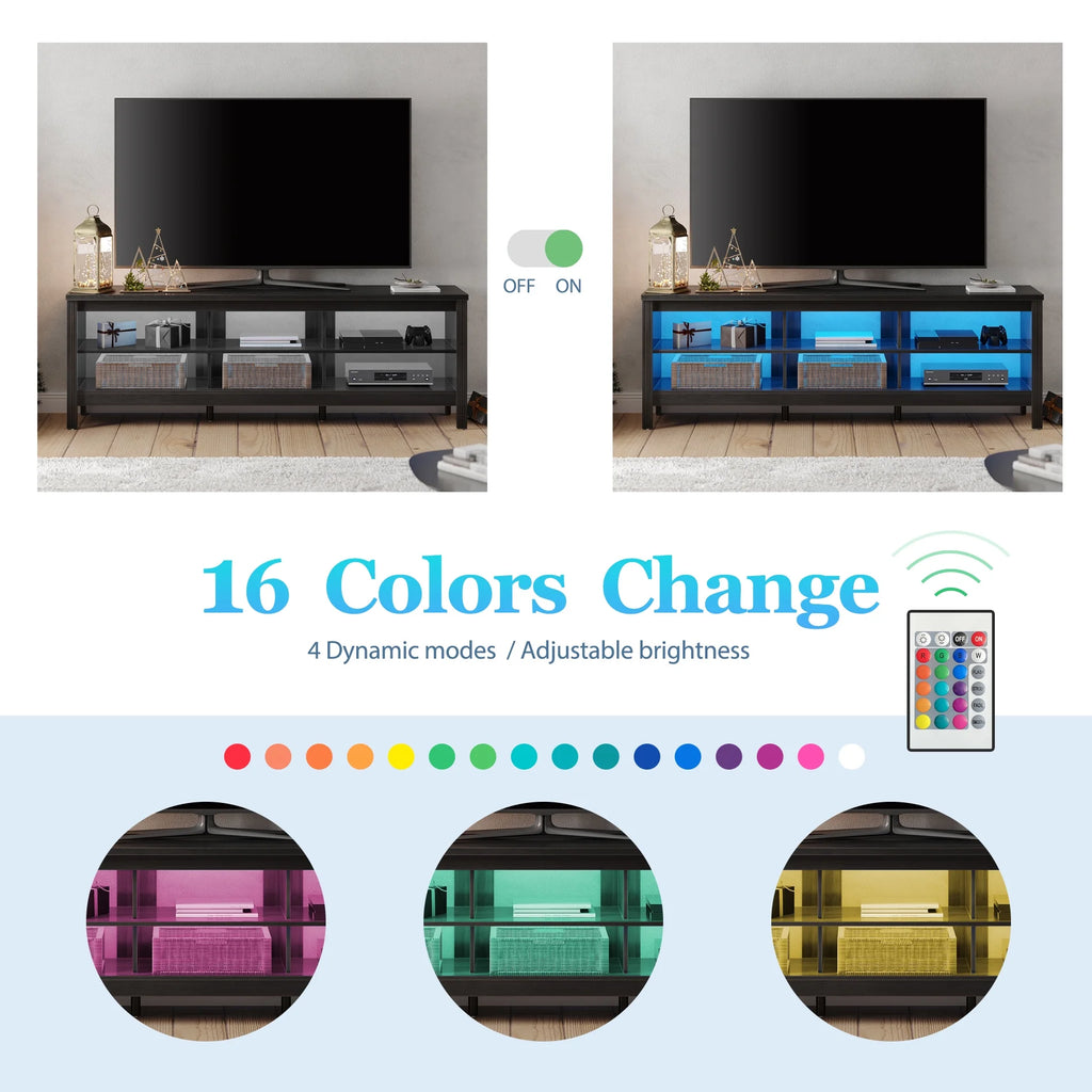 Espresso 70 inch TV Stand with 6 Cubby W7852