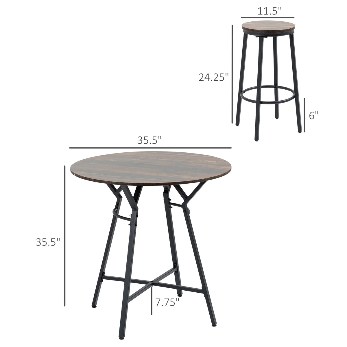 5-Piece Bar Table and Chairs Set M183990