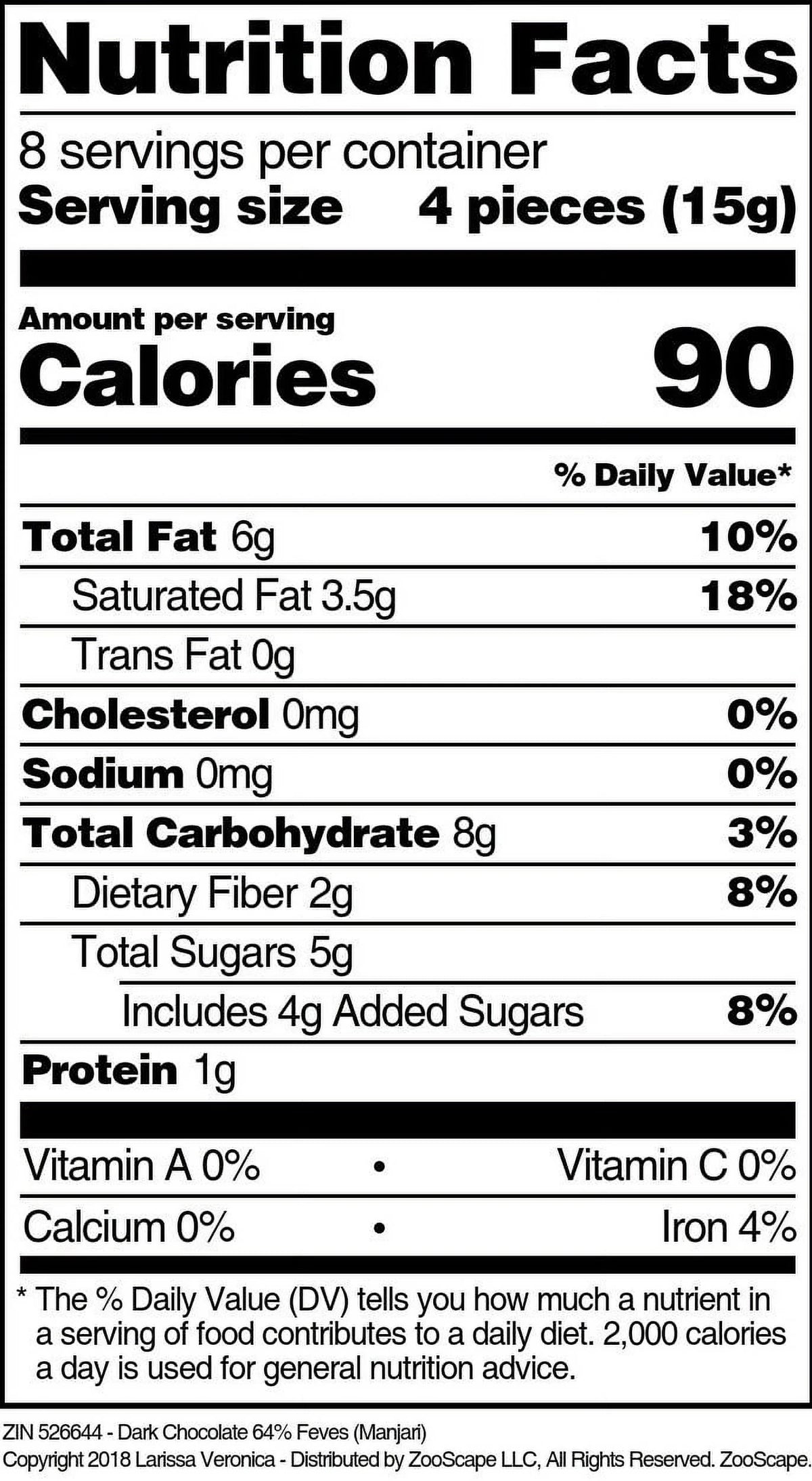 Dark Chocolate 64% Feves 4 oz 3-Pack Y88363