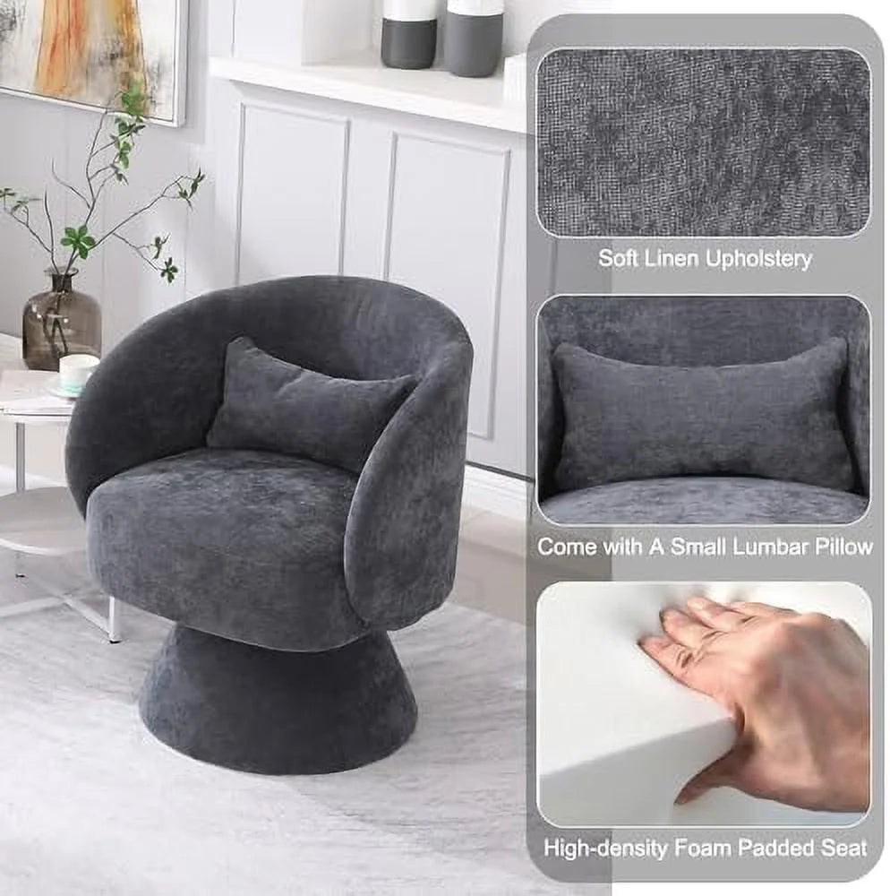 Linen Upholstered Swivel Accent Chair Set of 2 L177