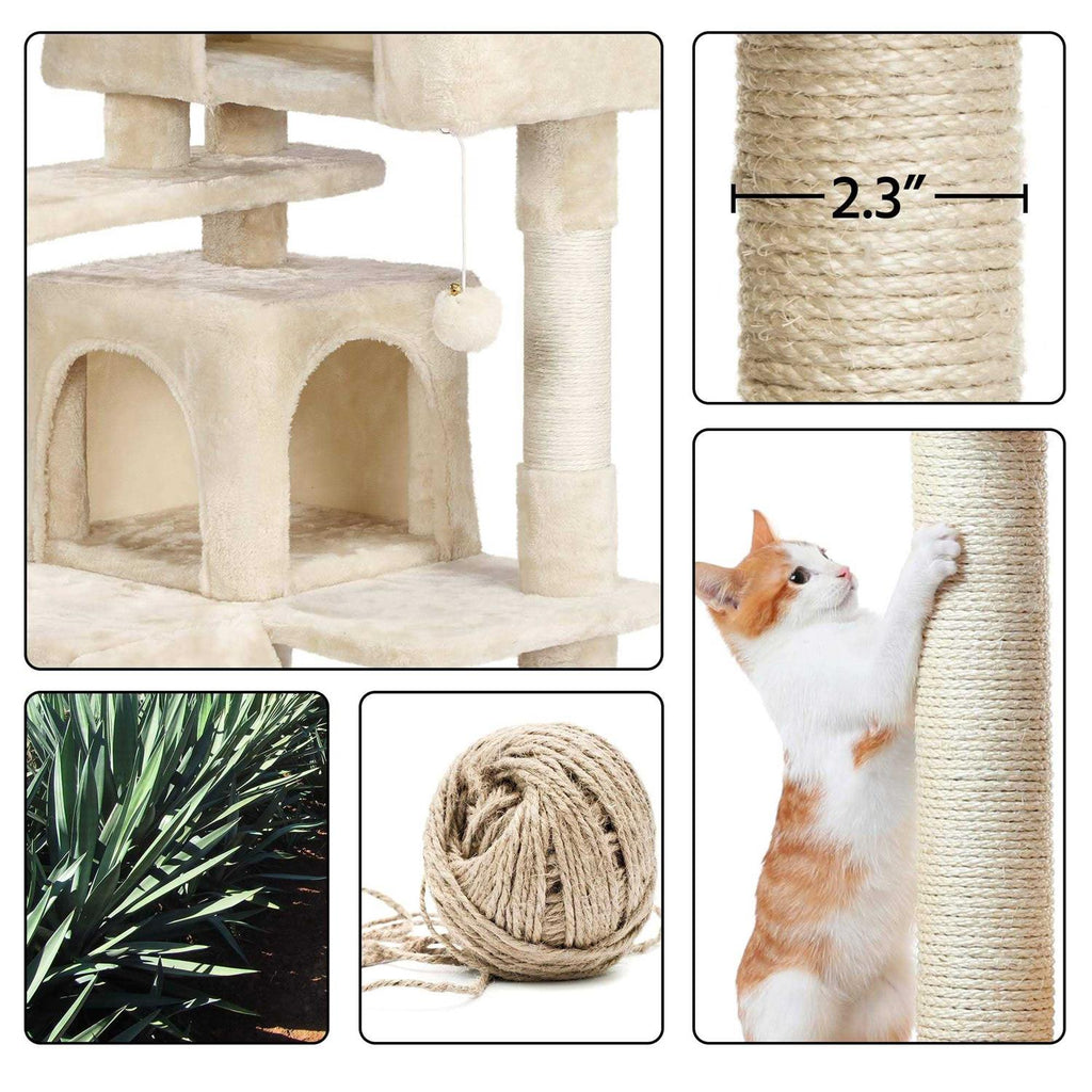 Plush Cat Tree with 2 Condos A144