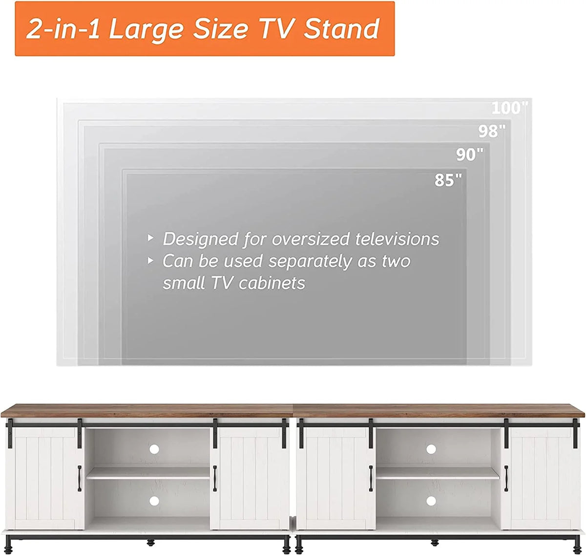 White TV Stand with LED Light X8451
