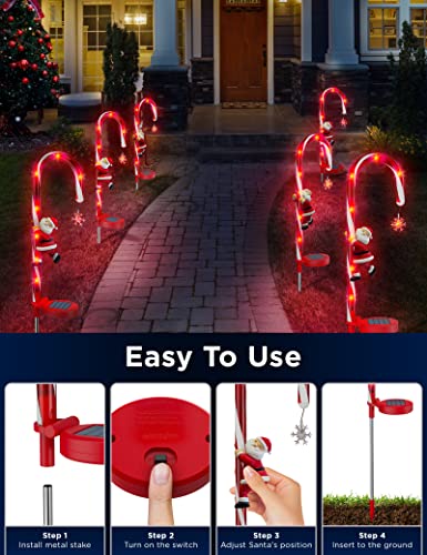 Solar Christmas Candy Cane Pathway Marker Lights 2 Pieces O933