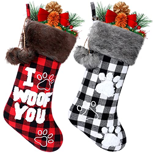 20 Inch Buffalo Plaid Pet Dog Stocking X8474