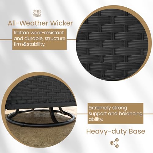 5 Pieces Wicker Patio Furniture Set with High Back Swivel Rocker Chairs G4796
