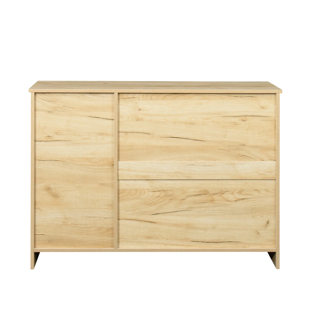 Oak Wood Buffet Sideboard with 2 Doors 1 Storage and 2 Drawers Y983