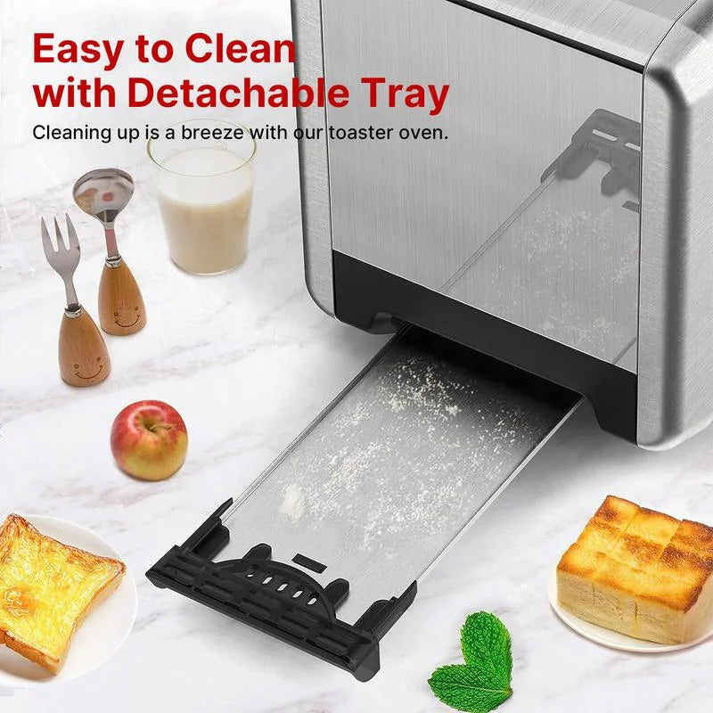 2 Slice Stainless Steel Toaster with Extra Wide Slots O419
