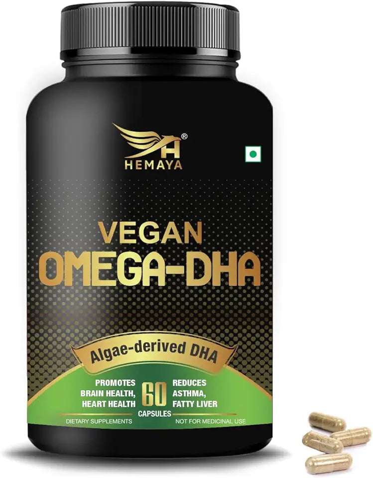 Omega 3 Vegetarian Capsules with DHA Algae Extract & Epa 500 Mg 60 Vegan Capsules S768412
