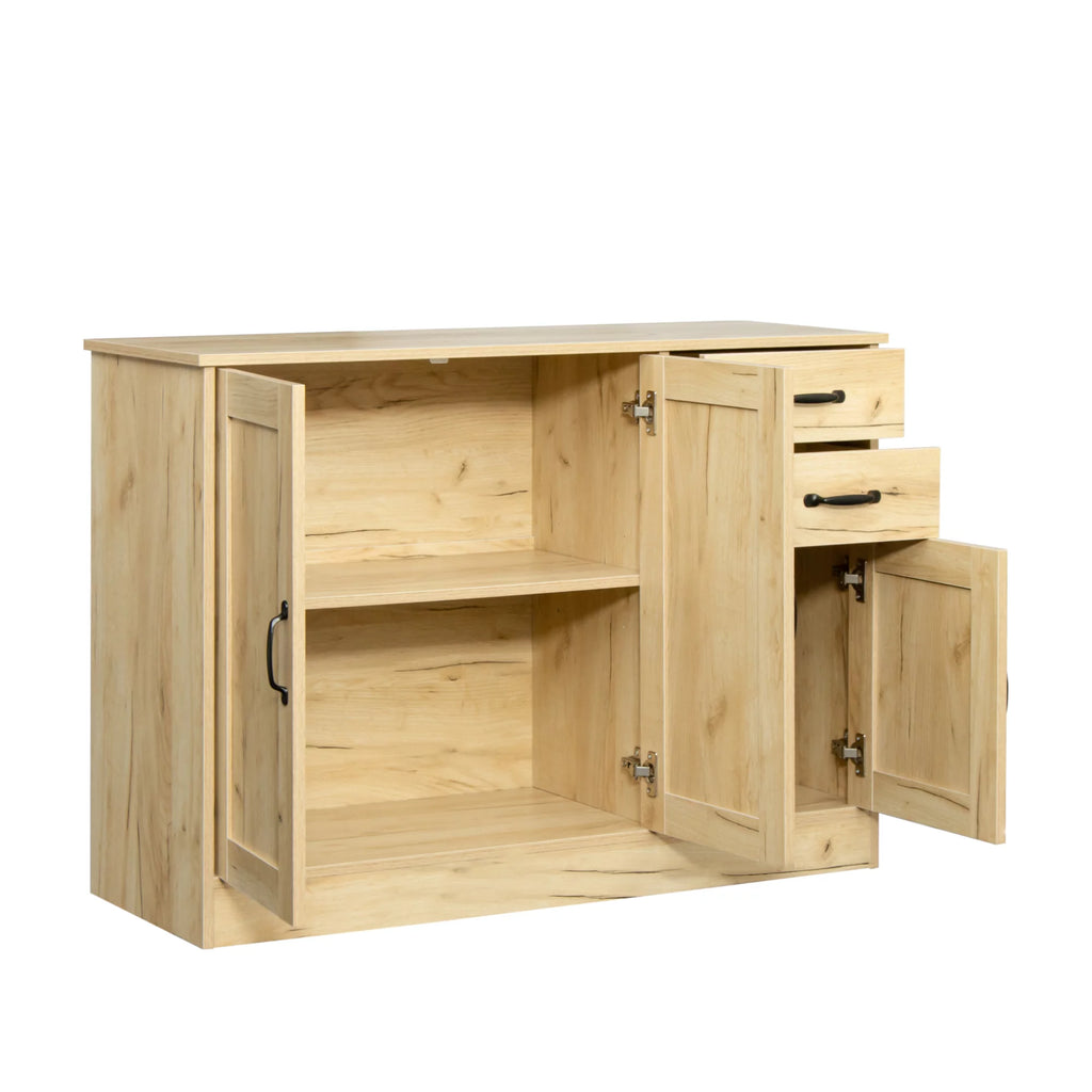 Oak Wood Buffet Sideboard with 2 Doors 1 Storage and 2 Drawers Y983