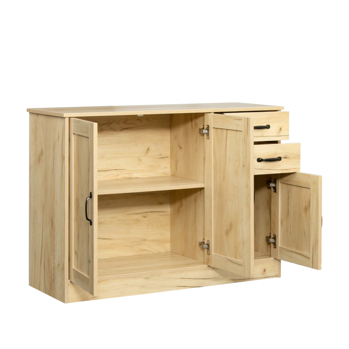 Oak Wood Buffet Sideboard with 2 Doors 1 Storage and 2 Drawers Y983