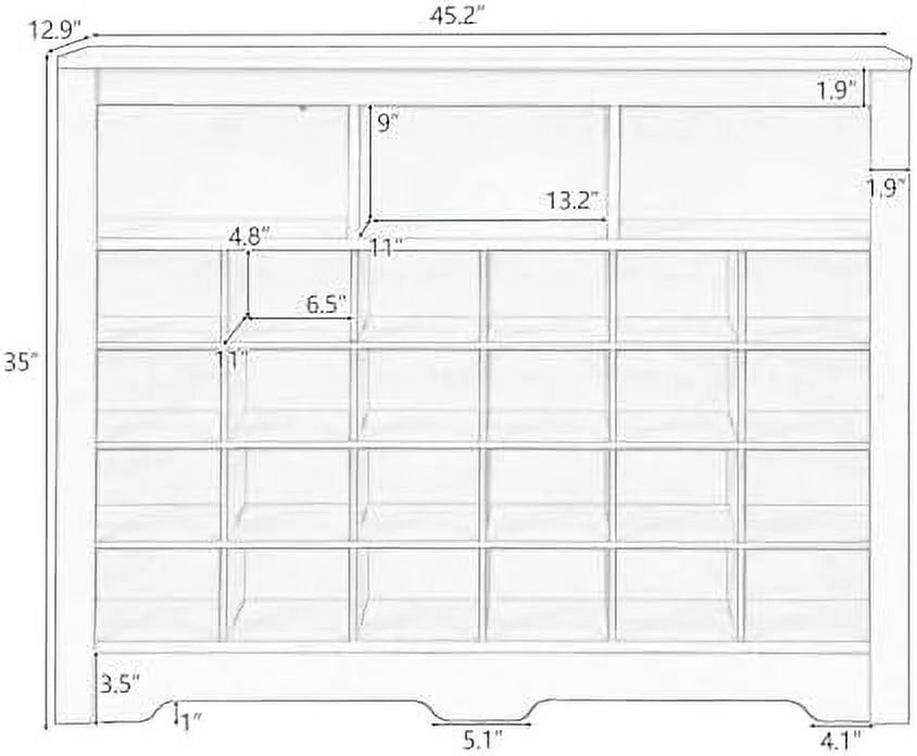 24 Shoe Cabinet with Cubbies E681897