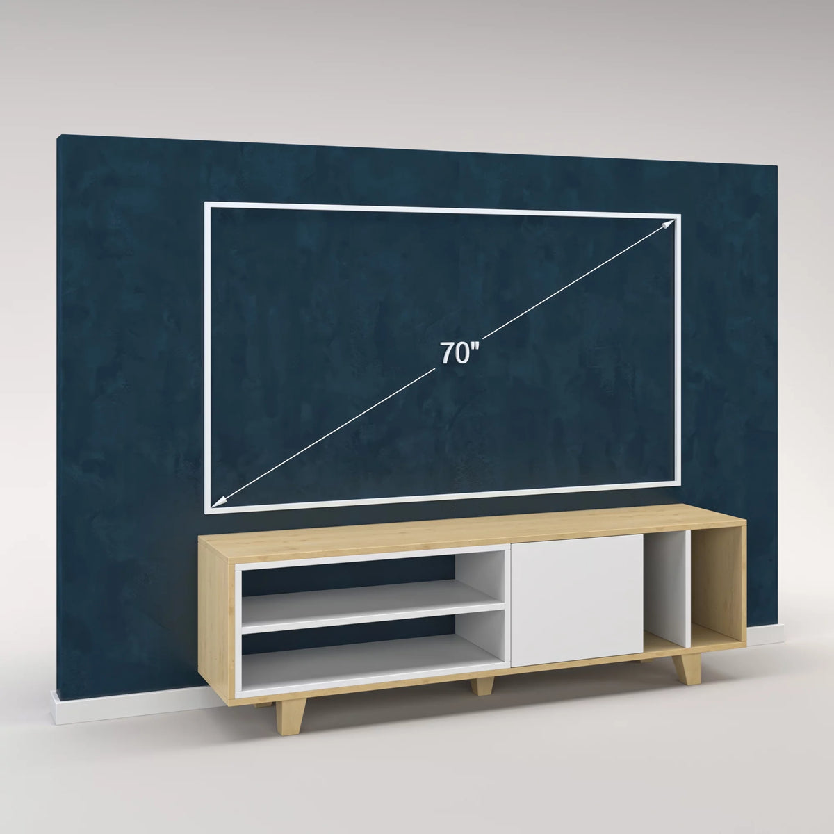 Oak White 2 Tier TV Stand J714054