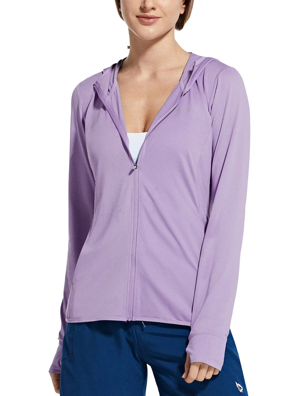 Long Sleeve SPF UPF 50+ Hoodie Jackets Purple K2009