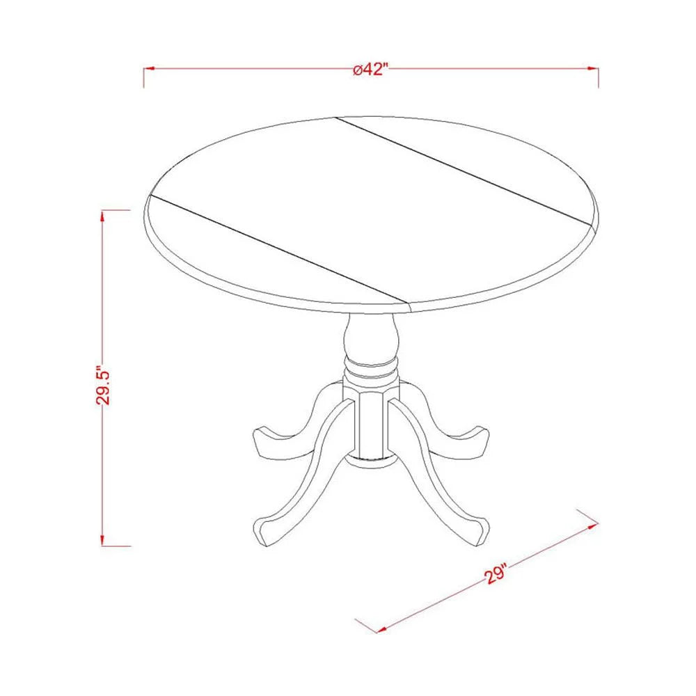 5 Piece Wood Dining Set with Leather Seat M740