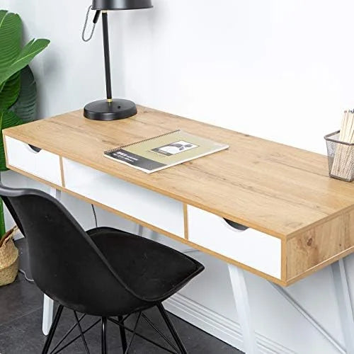 White Computer Desk with 2 Drawers U83624