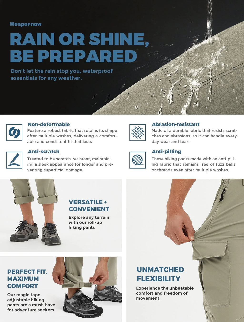 Lightweight Quick Dry Waterproof Cargo Pants K6486