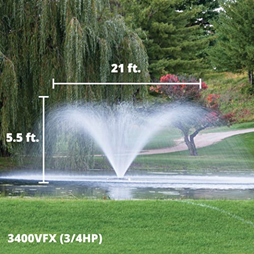 3/4 Horse Power 120V Aerating Pond Fountain with 50 ft Power Cord S228291