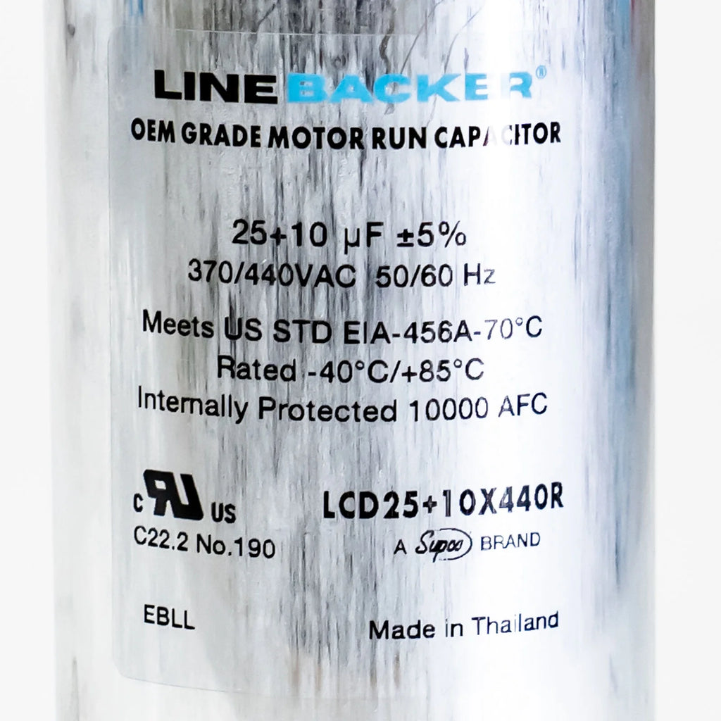 Capacitor Round Dual Run 25 + 10 uf mfd 370/440 Volts I95085