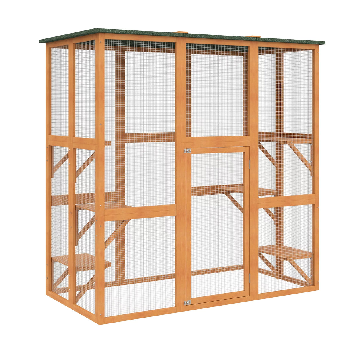 Outdoor Wooden Cat House with 6 High Ledges S62185