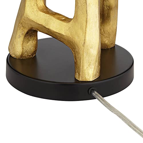 Modern Gold End Table Lamp with White Shade Q2719