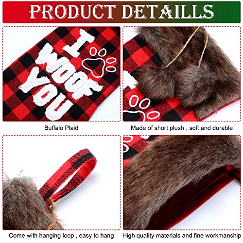 20 Inch Buffalo Plaid Pet Dog Stocking X8474