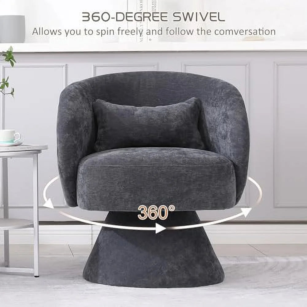 Linen Upholstered Swivel Accent Chair Set of 2 L177